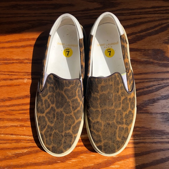 Saint Laurent Leopard Print Slip On Shoes - Picture 5 of 6
